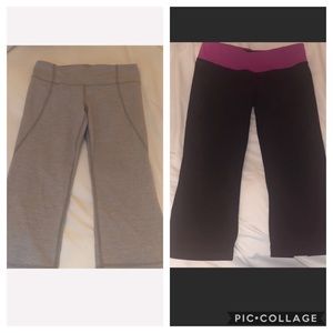 grey and black Lululemon cropped leggings bundle!!